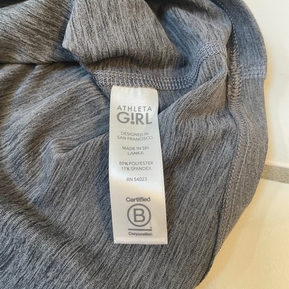 ATHLETA GIRL-reflective stripe gray longsleeve NWT - Picture 9 of 12